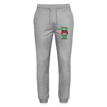 Christmas gamer - Stanley/Stella Mover Unisex Organic Jogging Trousers - heather grey - Front - Marisol (170cm) & Nik (191cm)