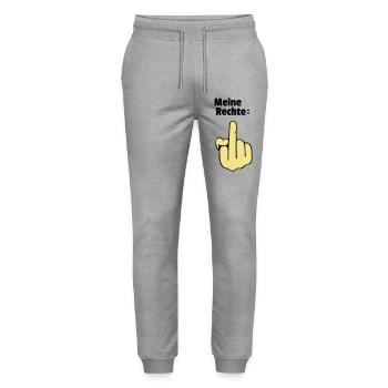 Meine Rechte - Stanley/Stella Unisex Bio Jogginghose Mover  - Grau meliert - Vorne - Marisol (170cm) & Nik (191cm)