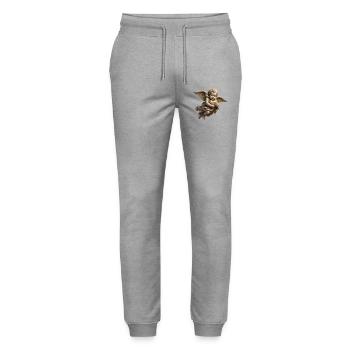 CUPID CHERUB #1 - peace & love - Stanley/Stella Mover Unisex Organic Jogging Trousers - heather grey - Front - Marisol (170cm) & Nik (191cm)