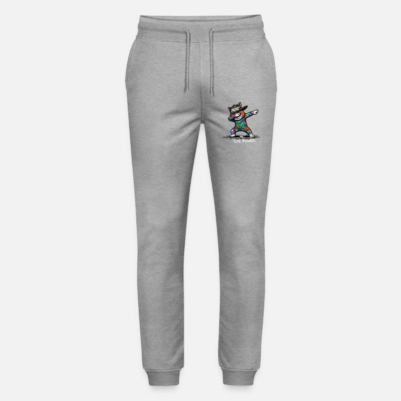 Dab Cat Power Streetart Comic Design - Stanley/Stella Unisex Bio Jogginghose Mover - Grau meliert