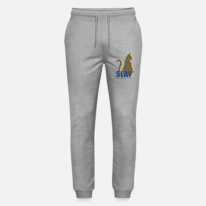 Slay Katze Checker Silhouette - Stanley/Stella Unisex Bio Jogginghose Mover  - Grau meliert