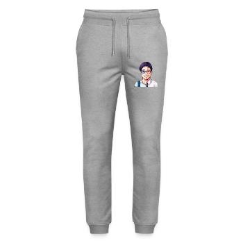 BOY MET GIRL - nice people - Stanley/Stella Mover Unisex Organic Jogging Trousers - heather grey - Front - Marisol (170cm) & Nik (191cm)