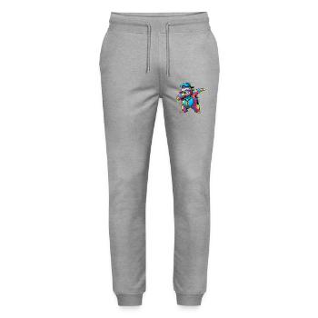 Dabbing Sloth Street Style - Street Art Graffiti - Stanley/Stella Unisex Bio Jogginghose Mover  - Grau meliert - Vorne - Marisol (170cm) & Nik (191cm)