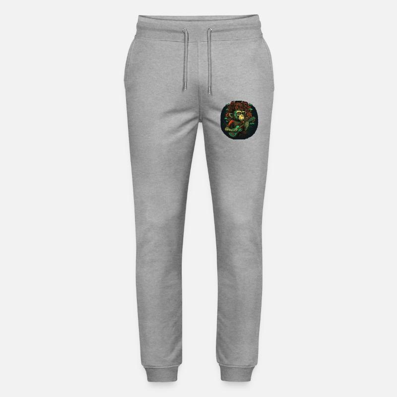 Affe mit Gitarre im Dschungel - Stanley/Stella Unisex Bio Jogginghose Mover  - Grau meliert