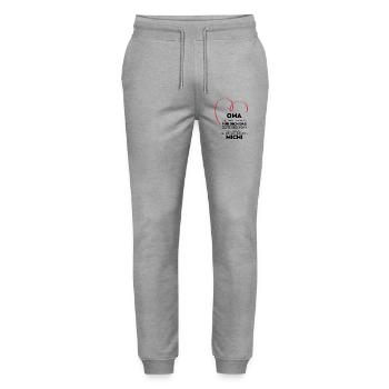 Oma Großmutter lustiges Geschenk - Stanley/Stella Unisex Bio Jogginghose Mover  - Grau meliert - Vorne - Marisol (170cm) & Nik (191cm)