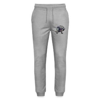 Süßer Eishockeyspieler Rhino cool Cartoon Stark - Stanley/Stella Mover Unisex Organic Jogging Trousers - heather grey - Front - Marisol (170cm) & Nik (191cm)