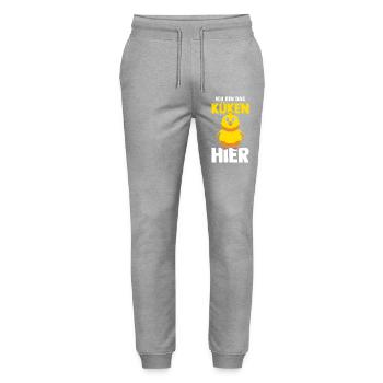 Chickens Farmer Farmer Farm Chicks - Stanley/Stella Mover Unisex Organic Jogging Trousers - heather grey - Front - Marisol (170cm) & Nik (191cm)