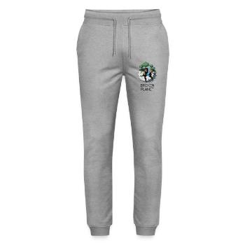 Cracked Planet Eco Scene - Stanley/Stella Mover Unisex Organic Jogging Trousers - heather grey - Front - Marisol (170cm) & Nik (191cm)