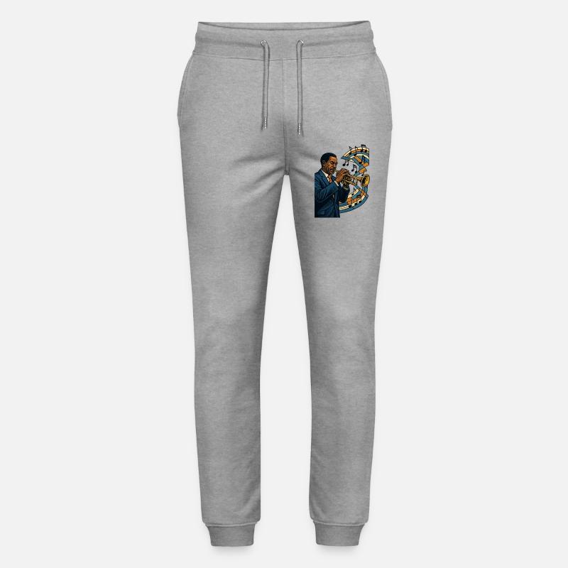 Trompeter Jazz Bebop Groove Poster Geschenk - Stanley/Stella Unisex Bio Jogginghose Mover  - Grau meliert