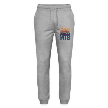 Mountain biking - Stanley/Stella Mover Unisex Organic Jogging Trousers - heather grey - Front - Marisol (170cm) & Nik (191cm)