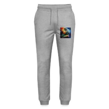Erde im Farbenzauber - Stanley/Stella Unisex Bio Jogginghose Mover  - Grau meliert - Vorne - Marisol (170cm) & Nik (191cm)