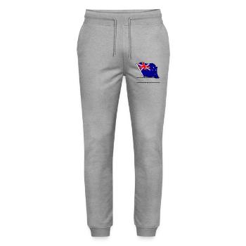 New Zealand – Text space - Stanley/Stella Mover Unisex Organic Jogging Trousers - heather grey - Front - Marisol (170cm) & Nik (191cm)