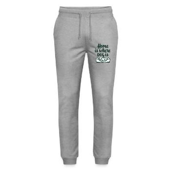 Le foyer, c’est là où le chien est l’amour du chien - Pantalon de jogging bio MOVER Stanley/Stella unisexe - gris chiné - Devant - Marisol (170cm) & Nik (191cm)