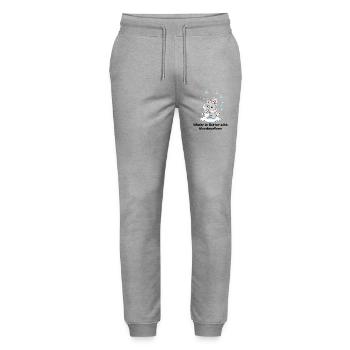 Winter Rhino - Marshmallows & Cocoa Gift - Stanley/Stella Mover Unisex Organic Jogging Trousers - heather grey - Front - Marisol (170cm) & Nik (191cm)