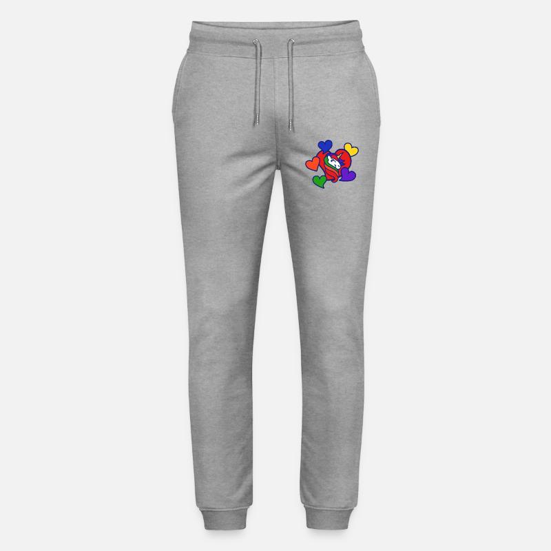 Regenbogenherz-Einhorn - Stanley/Stella Unisex Bio Jogginghose Mover  - Grau meliert