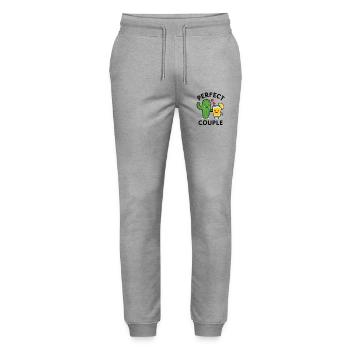 Illustration du couple parfait entre cactus et boisson au citron - Pantalon de jogging bio MOVER Stanley/Stella unisexe - gris chiné - Devant - Marisol (170cm) & Nik (191cm)