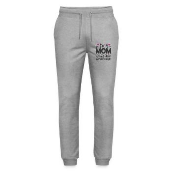 Ich bin Mutter. Was ist deine Superkraft - Stanley/Stella Unisex Bio Jogginghose Mover  - Grau meliert - Vorne - Marisol (170cm) & Nik (191cm)