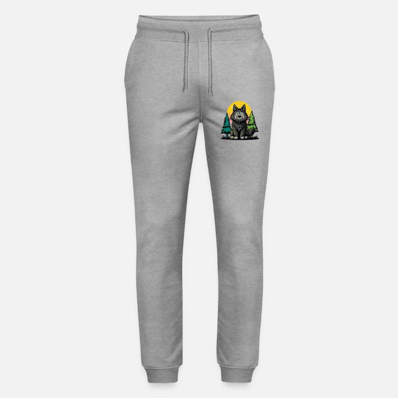 Waldwolf im Sonnenkreis - Stanley/Stella Unisex Bio Jogginghose Mover  - Grau meliert