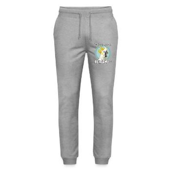 Kreative Geschenk für Kakadu- und Vogelfreunde - Stanley/Stella Unisex Bio Jogginghose Mover  - Grau meliert - Vorne - Marisol (170cm) & Nik (191cm)