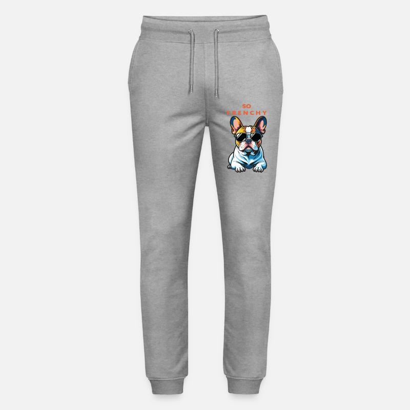 Bouledogue français Pop Chic Lunettes - Pantalon de jogging bio MOVER Stanley/Stella unisexe - gris chiné