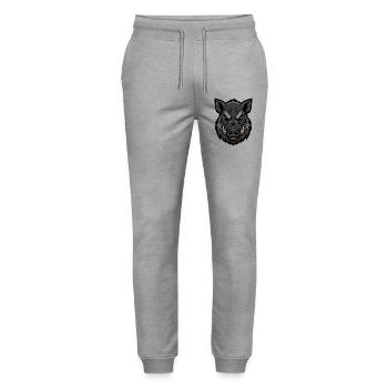 Wildschwein Kopf Maskottchen Aggressiv - Stanley/Stella Unisex Bio Jogginghose Mover  - Grau meliert - Vorne - Marisol (170cm) & Nik (191cm)