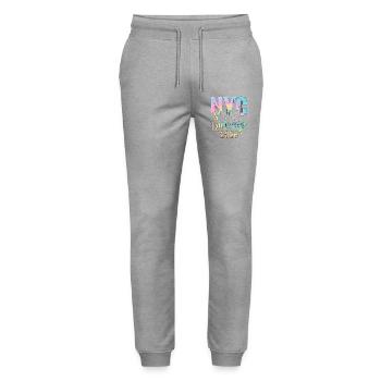 NYC Girls Trip 2026 - Stanley/Stella Mover Unisex Organic Jogging Trousers - heather grey - Front - Marisol (170cm) & Nik (191cm)