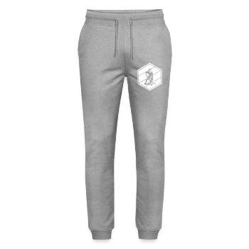 Charakterstarkes Floorball Design - Stanley/Stella Unisex Bio Jogginghose Mover  - Grau meliert - Vorne - Marisol (170cm) & Nik (191cm)