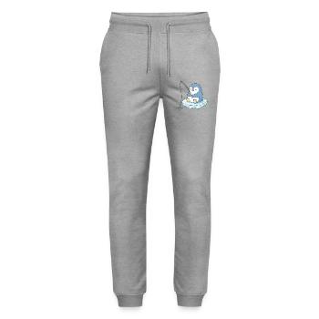 Süßer Pinguin Angler Cartoon Fischfang Fischen - Stanley/Stella Unisex Bio Jogginghose Mover  - Grau meliert - Vorne - Marisol (170cm) & Nik (191cm)