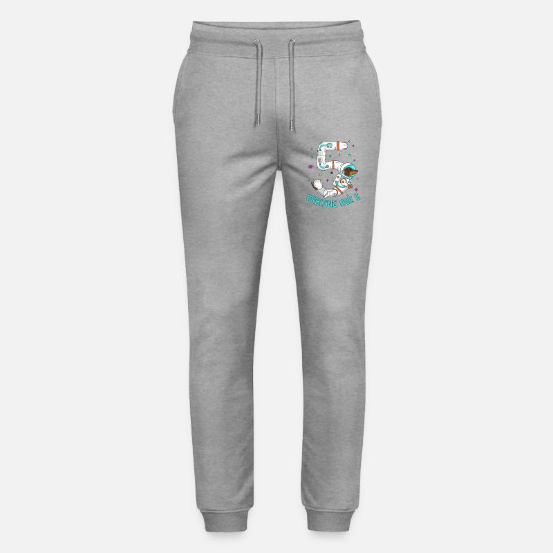 Orbiting Age 5 Dackel Weltraum - Stanley/Stella Unisex Bio Jogginghose Mover  - Grau meliert