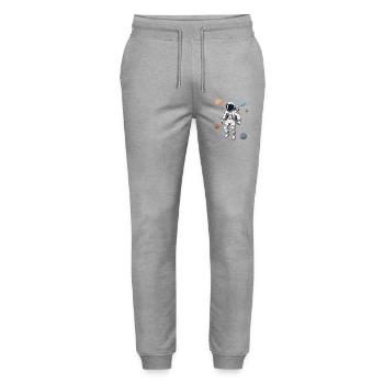 Astronaut in the planetary labyrinth - Stanley/Stella Mover Unisex Organic Jogging Trousers - heather grey - Front - Marisol (170cm) & Nik (191cm)