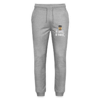 Kein Kaffee, kein Workee - Stanley/Stella Unisex Bio Jogginghose Mover  - Grau meliert - Vorne - Marisol (170cm) & Nik (191cm)