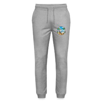 Coole Llama Beach Urlaubs-Sommer-Vibes - Stanley/Stella Unisex Bio Jogginghose Mover  - Grau meliert - Vorne - Marisol (170cm) & Nik (191cm)