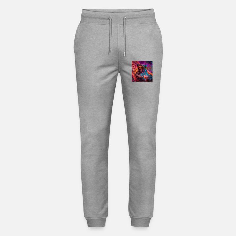 Chilliger Leopard Hängematte Neon Style - Stanley/Stella Unisex Bio Jogginghose Mover - Grau meliert