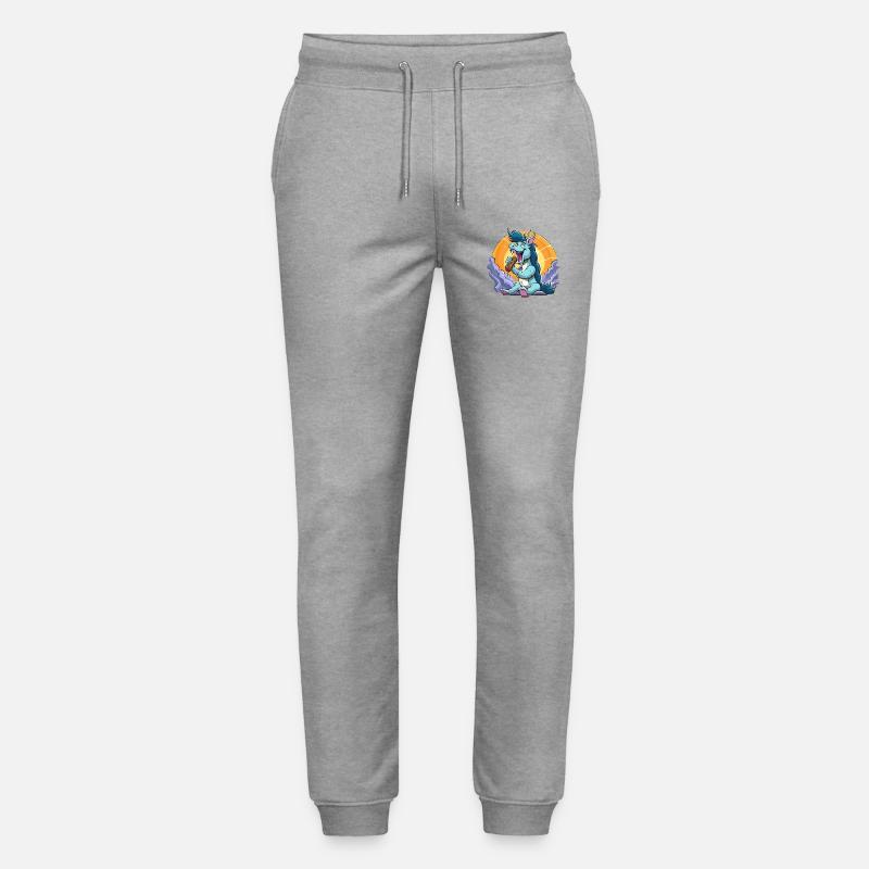 Blauer Drachen-Sänger vor Sonnenkreis - Stanley/Stella Unisex Bio Jogginghose Mover  - Grau meliert