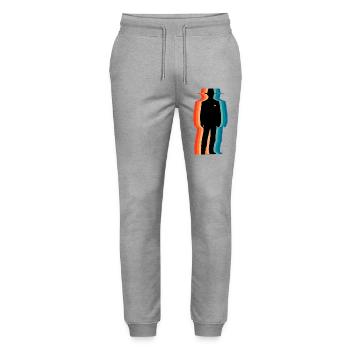 Retro Sheriff Silhouette Vintage Lawman Art - Stanley/Stella Unisex Bio Jogginghose Mover  - Grau meliert - Vorne - Marisol (170cm) & Nik (191cm)
