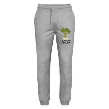 The Future is Vegan - Stanley/Stella Mover Unisex Organic Jogging Trousers - heather grey - Front - Marisol (170cm) & Nik (191cm)