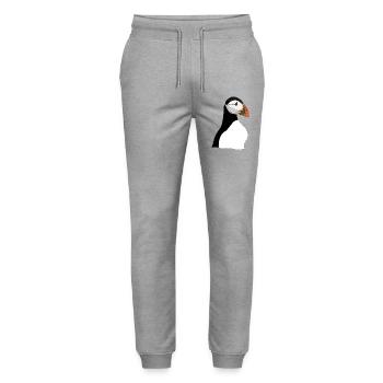 Puffin Head Print - Stanley/Stella Unisex Bio Jogginghose Mover  - Grau meliert - Vorne - Marisol (170cm) & Nik (191cm)