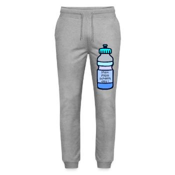 Sports Motivation Dad - Stanley/Stella Mover Unisex Organic Jogging Trousers - heather grey - Front - Marisol (170cm) & Nik (191cm)