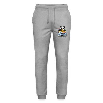 Panda In Ramen en qui nous avons confiance - Pantalon de jogging bio MOVER Stanley/Stella unisexe - gris chiné - Devant - Marisol (170cm) & Nik (191cm)
