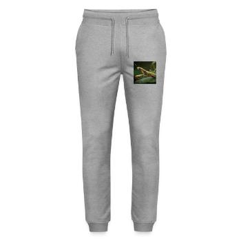 Mante religieuse macro élégante - Pantalon de jogging bio MOVER Stanley/Stella unisexe - gris chiné - Devant - Marisol (170cm) & Nik (191cm)