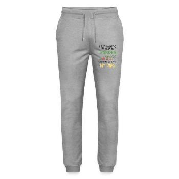 Gardening Dog Owner Mom Dad Pet Parents - Stanley/Stella Mover Unisex Organic Jogging Trousers - heather grey - Front - Marisol (170cm) & Nik (191cm)