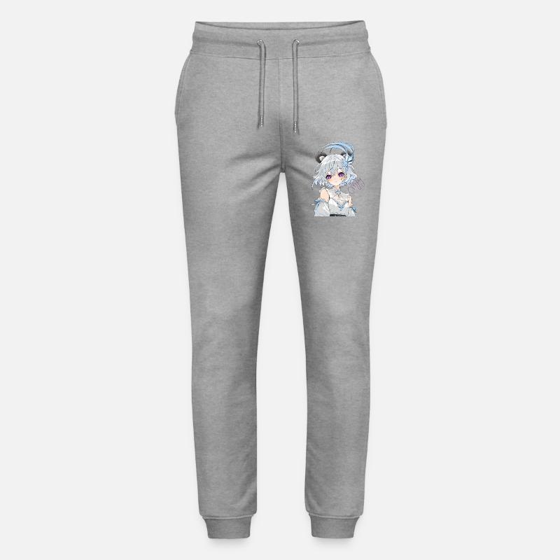 Blauweißes Anime-Mädchen mit Blüten - Stanley/Stella Unisex Bio Jogginghose Mover  - Grau meliert