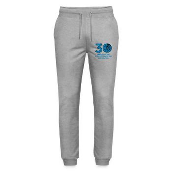 HU January 2026 - 30 Years - Birthday Gift - Stanley/Stella Mover Unisex Organic Jogging Trousers - heather grey - Front - Marisol (170cm) & Nik (191cm)