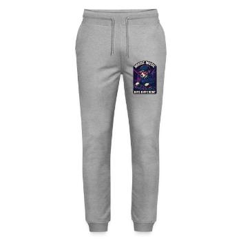 Jack Russell Terrier DJ Turntables House Gift - Stanley/Stella Mover Unisex Organic Jogging Trousers - heather grey - Front - Marisol (170cm) & Nik (191cm)