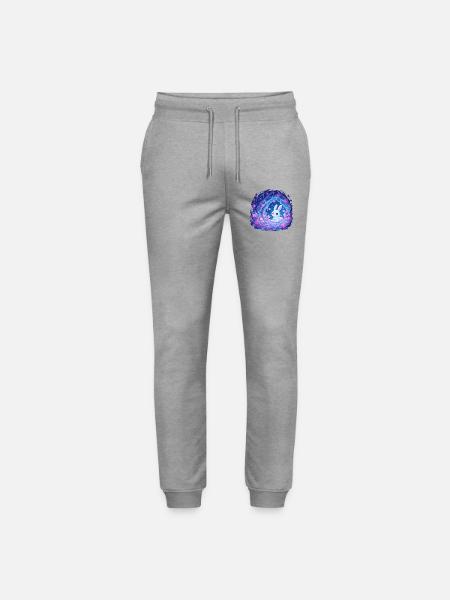 Mondschein Kaninchen im Rosenwald - Stanley/Stella Unisex Bio Jogginghose Mover  - Grau meliert