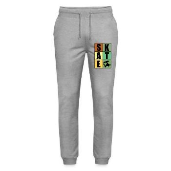 Skateboard-Skate - Stanley/Stella Unisex Bio Jogginghose Mover  - Grau meliert - Vorne - Marisol (170cm) & Nik (191cm)