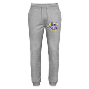 100% Organic Intelligence, Not an AI - Stanley/Stella Mover Unisex Organic Jogging Trousers - heather grey - Front - Marisol (170cm) & Nik (191cm)