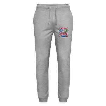 Happy 100 Days School Math Equation - Stanley/Stella Mover Unisex Organic Jogging Trousers - heather grey - Front - Marisol (170cm) & Nik (191cm)