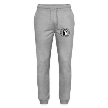 Pingouin noir en lunettes mint 2026 - Pantalon de jogging bio MOVER Stanley/Stella unisexe - gris chiné - Devant - Marisol (170cm) & Nik (191cm)