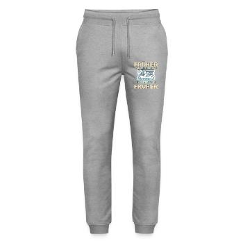 Everything was better in the past - I'm from before - Stanley/Stella Mover Unisex Organic Jogging Trousers - heather grey - Front - Marisol (170cm) & Nik (191cm)